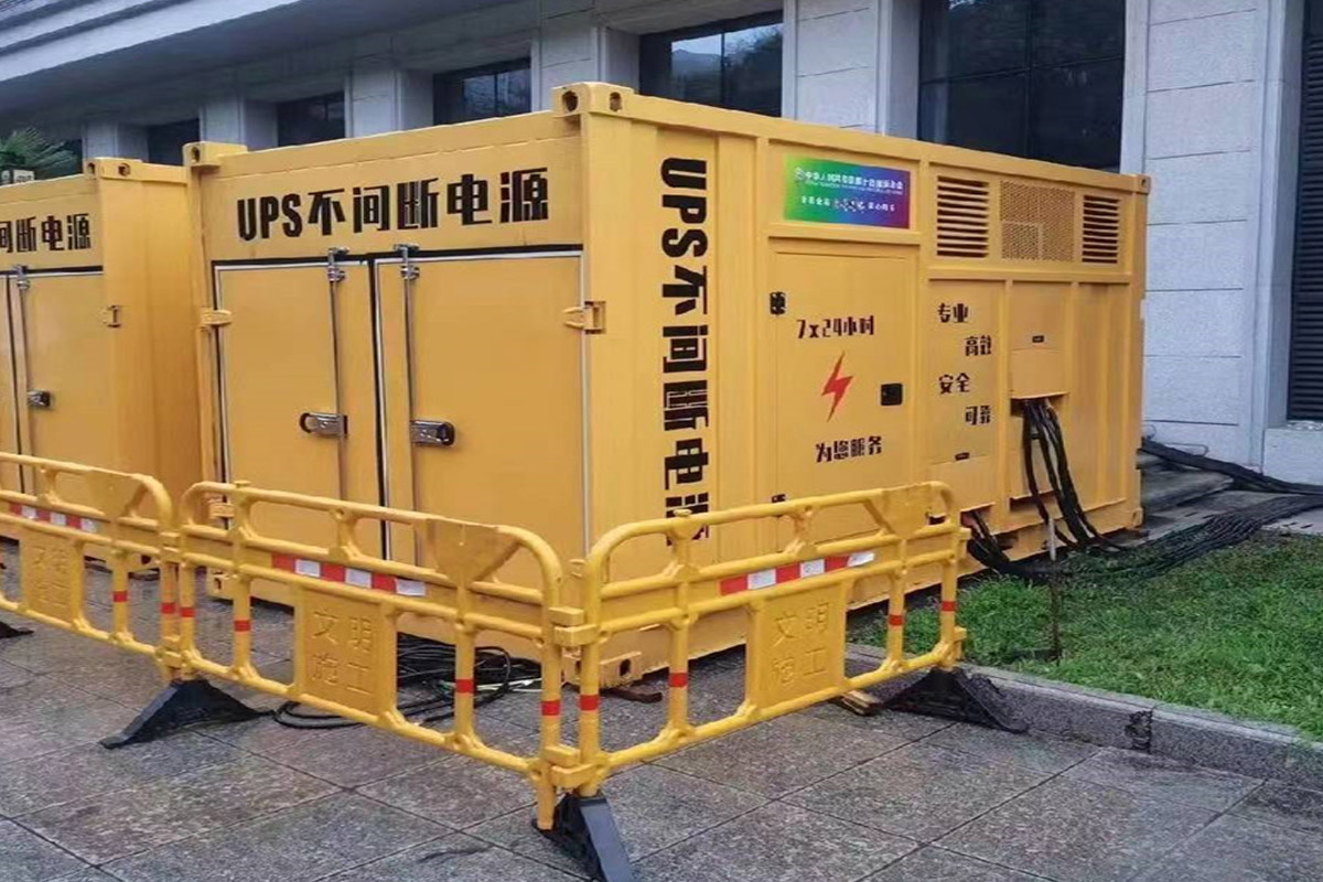 薛城发电机租赁施工现场