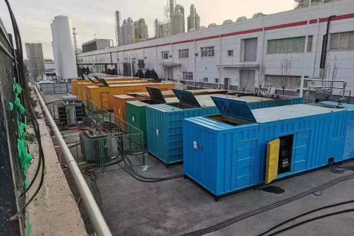 薛城发电机租赁施工现场